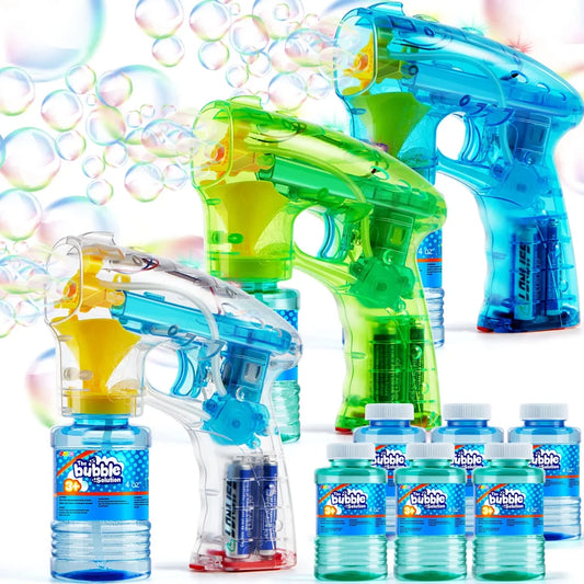 3pcs LED Bubble Blaster Gun Machine