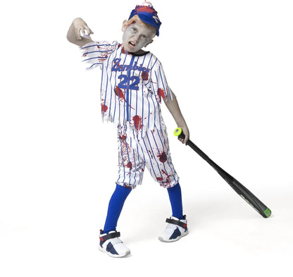 Child Boy Blue Baseball Zombie Costume