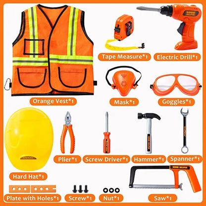 Kids Construction Worker Costume Set