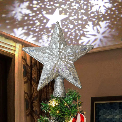 Silver Christmas Tree Star Topper