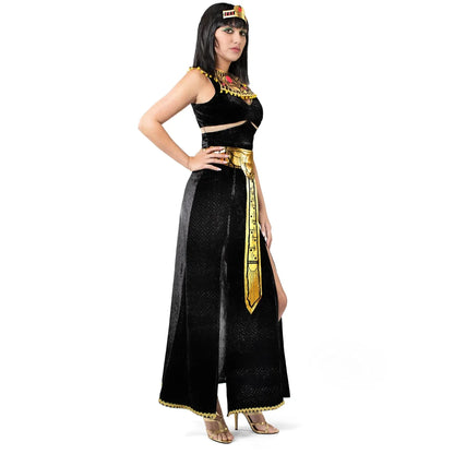 Women Black Cleopatra Dress Costume Set