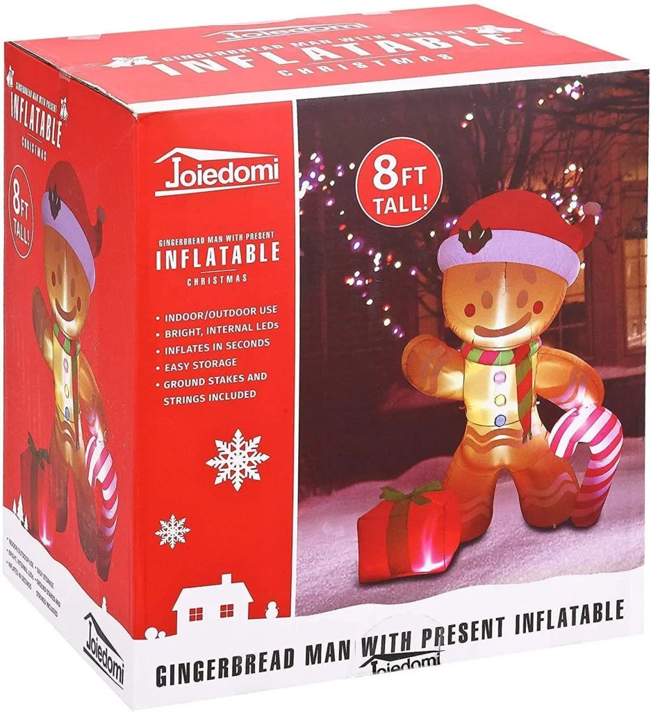 8ft Christmas Inflatable Gingerbread Man Yard Décor