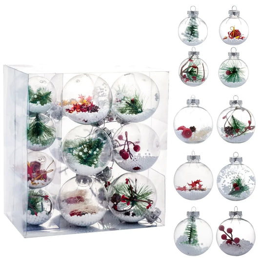 20pcs Clear Christmas Bulb Ornaments