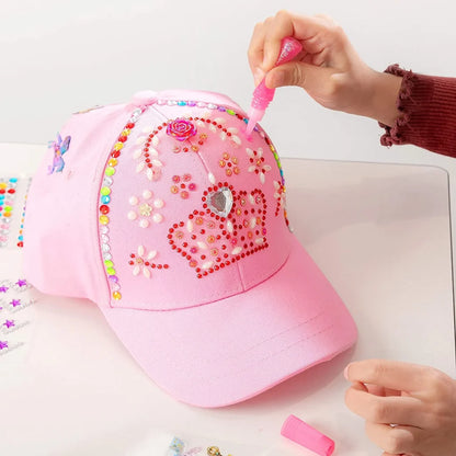 Decorate Your Own Baseball Cap with 7 Gems Stickers