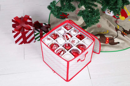 Red Plastic Ornament Storage Box