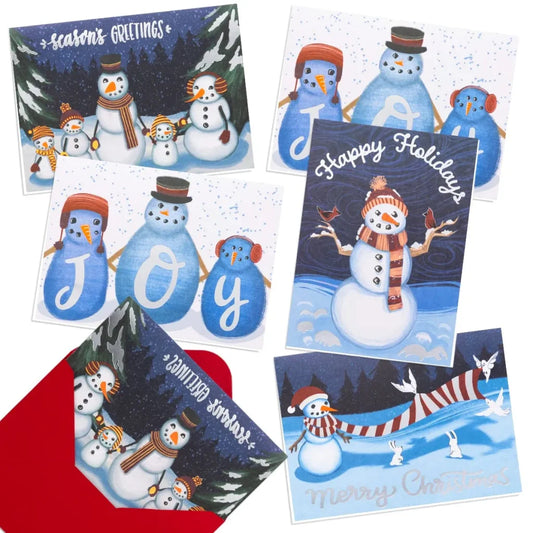 72pcs Snowman Christmas Card Set With Envelopes