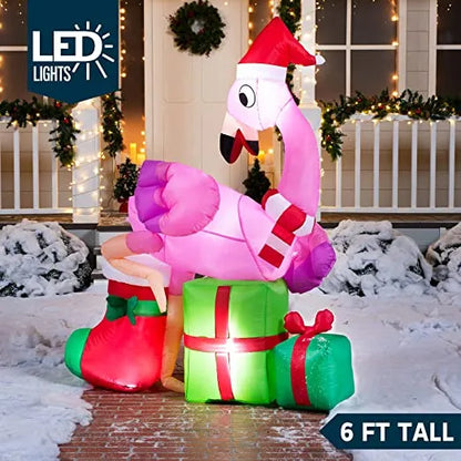 6ft LED Christmas Flamingo Inflatable