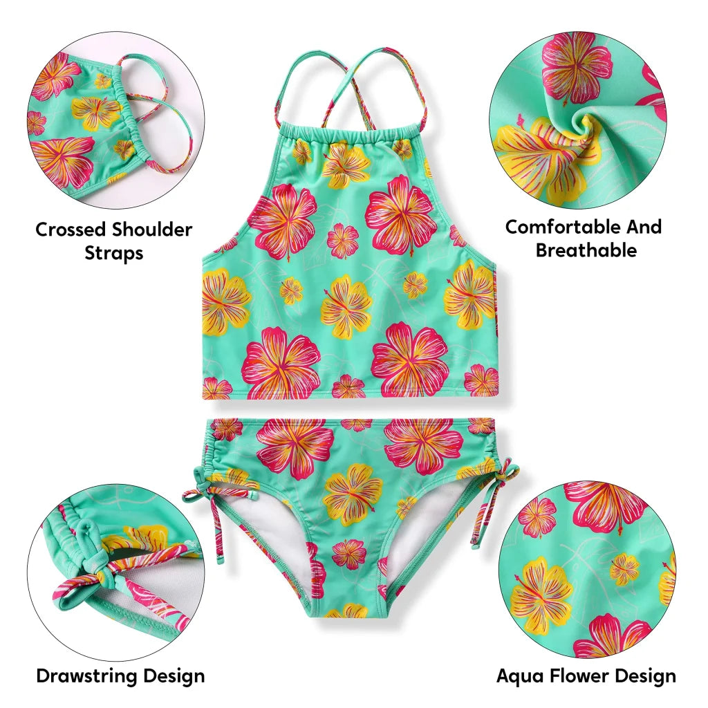 Girls Tankini Beach 2-Piece Swimsuit -12