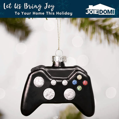 2pcs Christmas Glass Game Controller Ornament