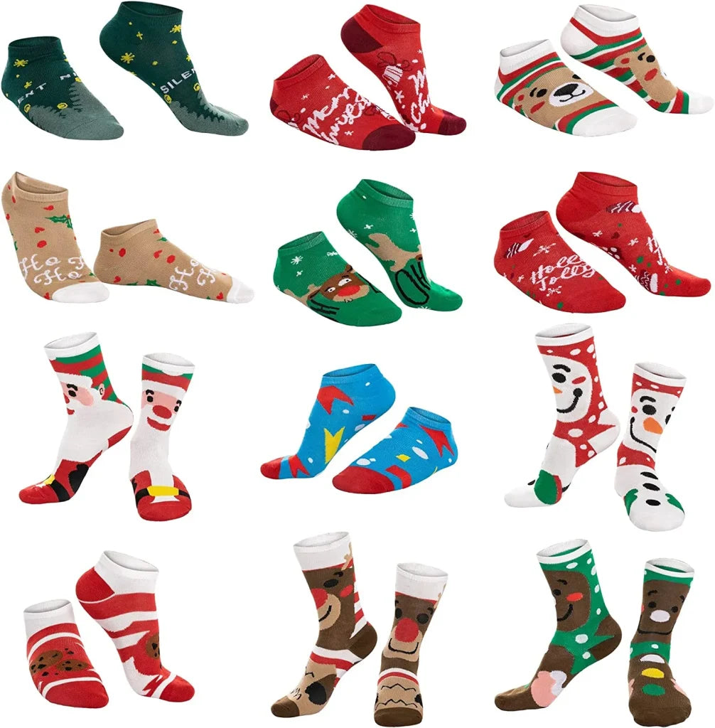 12 Days Warm Cotton Socks Advent Calendar Christmas