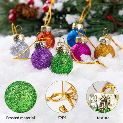 36pcs Mini Glitter Christmas Ball Ornaments