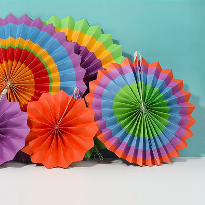 Cinco De Mayo Hanging Paper Fans Rosettes