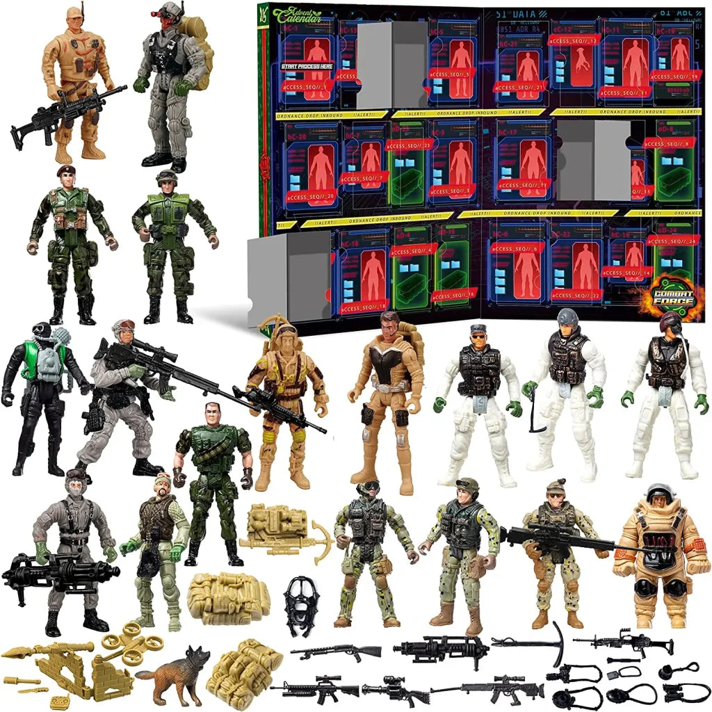 24 Days Military Army Men Action Figures Advent Calendar