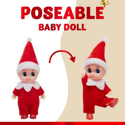 Christmas Red Tiny Soft Plush Elf Doll