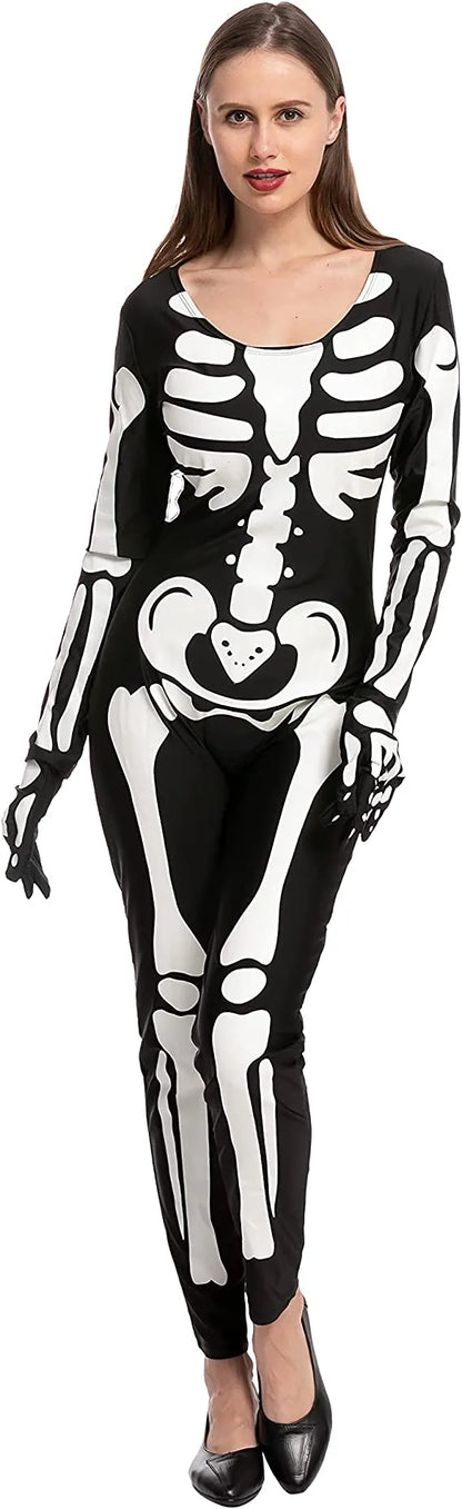 Womens Glow in the Dark Skeleton Halloween Costume