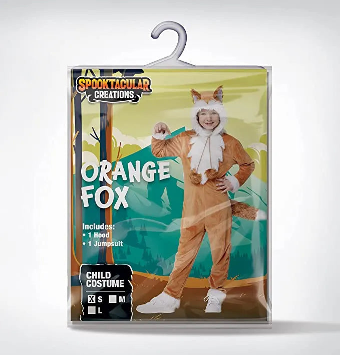 Girls Orange Fox Halloween Costume- L