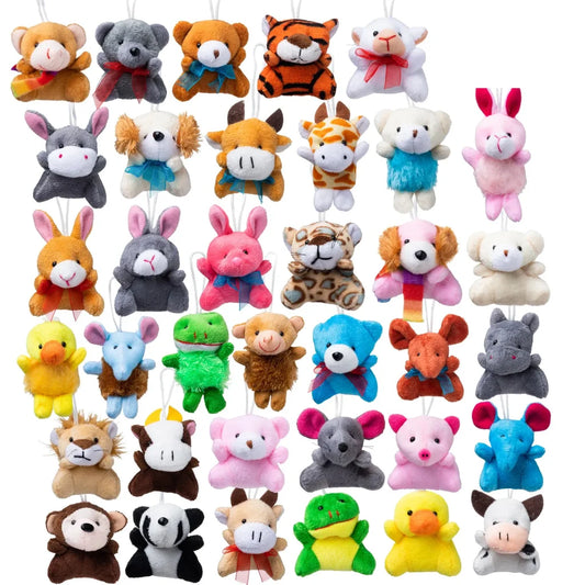 36Pcs Mini Plush Animal Toy Set 2.5in to 3in