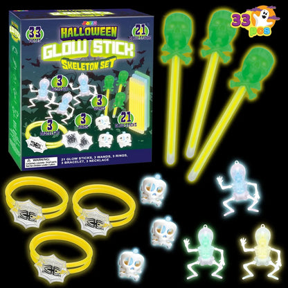 33pcs Light Up Halloween Glow Sticks