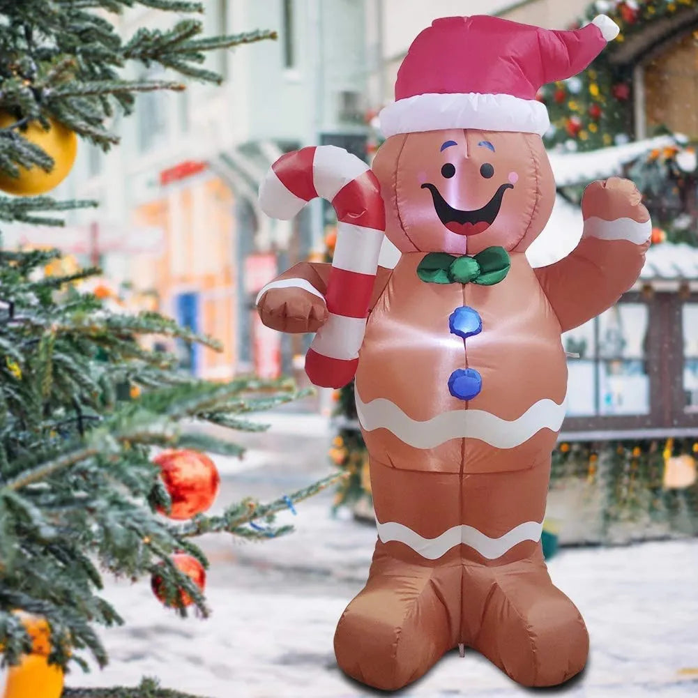 5ft LED Yard Decoration Inflatable Gingerbread Man