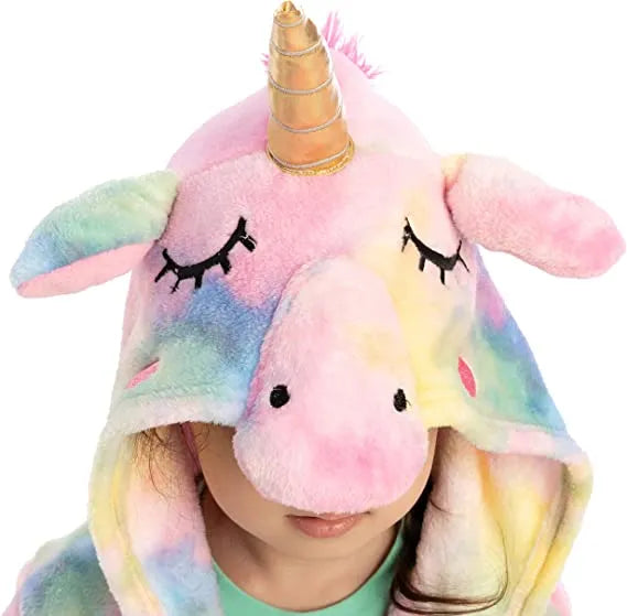 Girls Unicorn Hooded Bathrobe Sleepwear