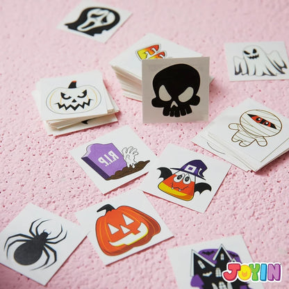 JOYIN 144 PCS Halloween Glowing Temporary Tattoos for Kids, 12 Designs Luminous Halloween Tattoo stickers