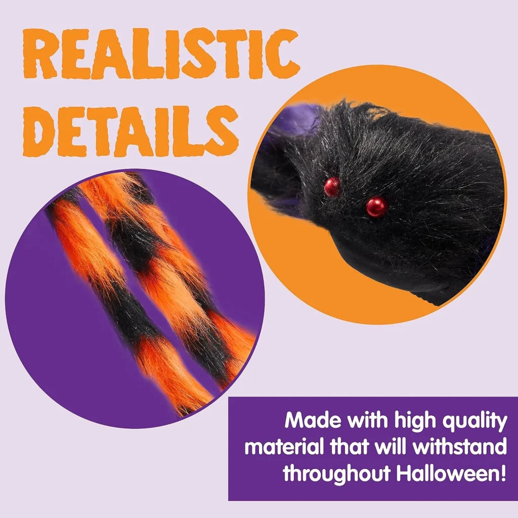 5pcs Halloween Giant Hairy Spiders