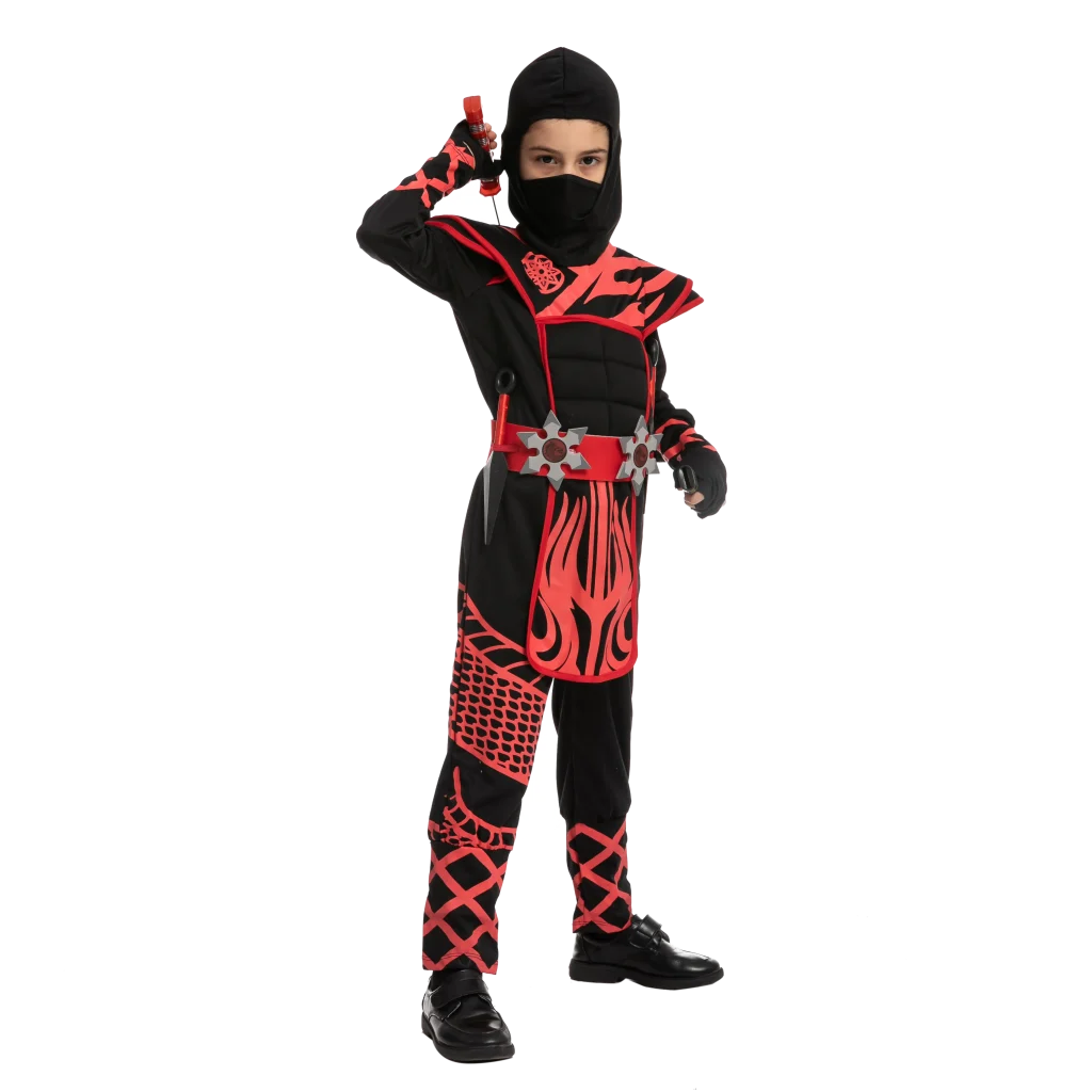 Boys Red and Black Ninja Halloween Costume