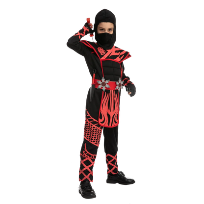 Boys Red and Black Ninja Halloween Costume