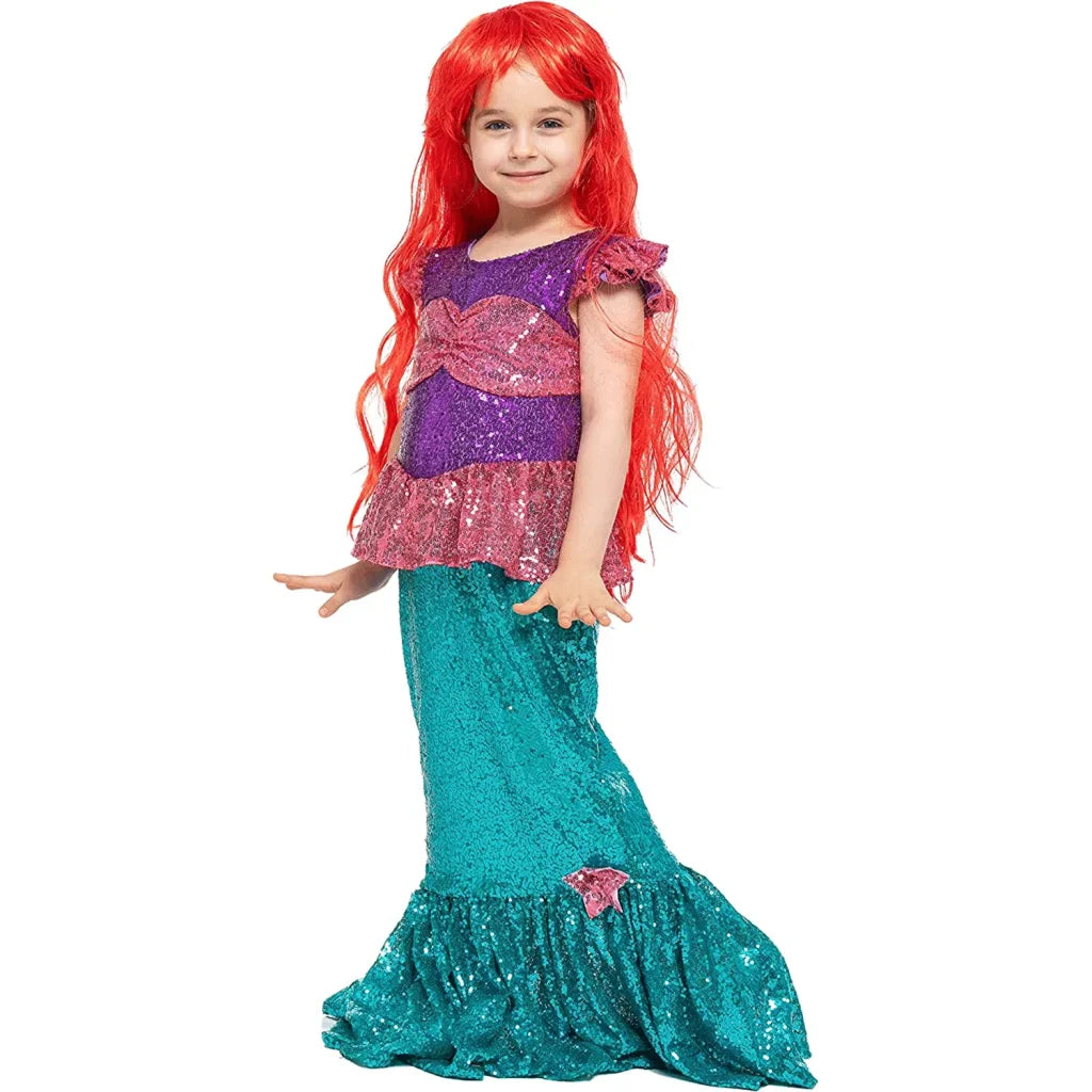 Kids Halloween Mermaid Sequin Costume