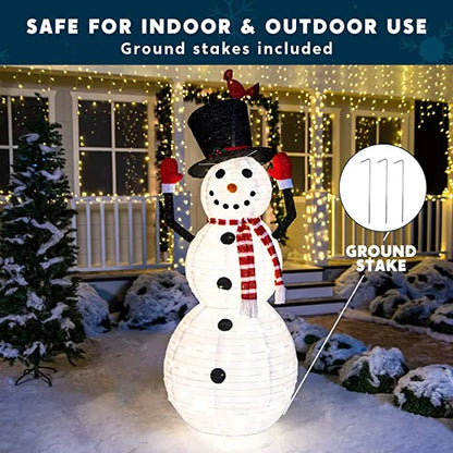 6ft 240 LED Warm White Collapsible Snowman