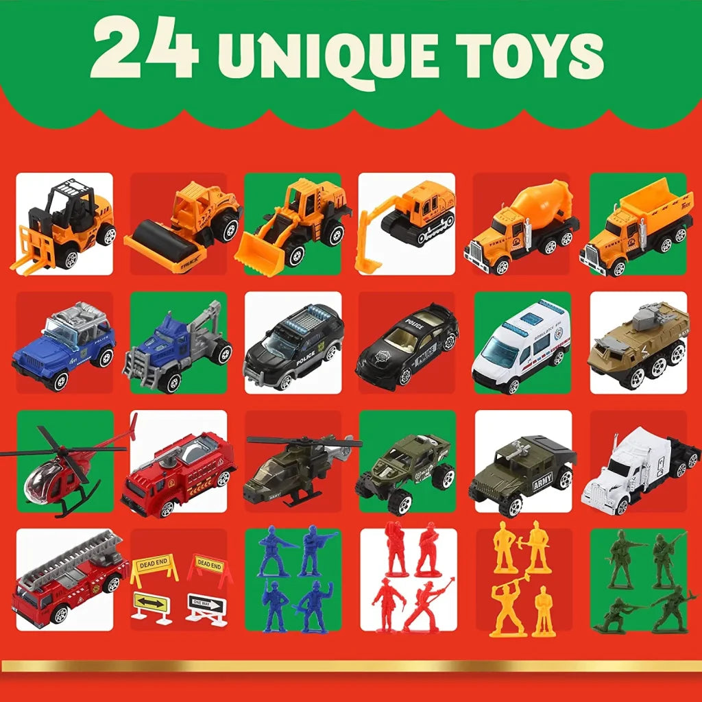 24 Days Die Cast Construction Cars Advent Calendar