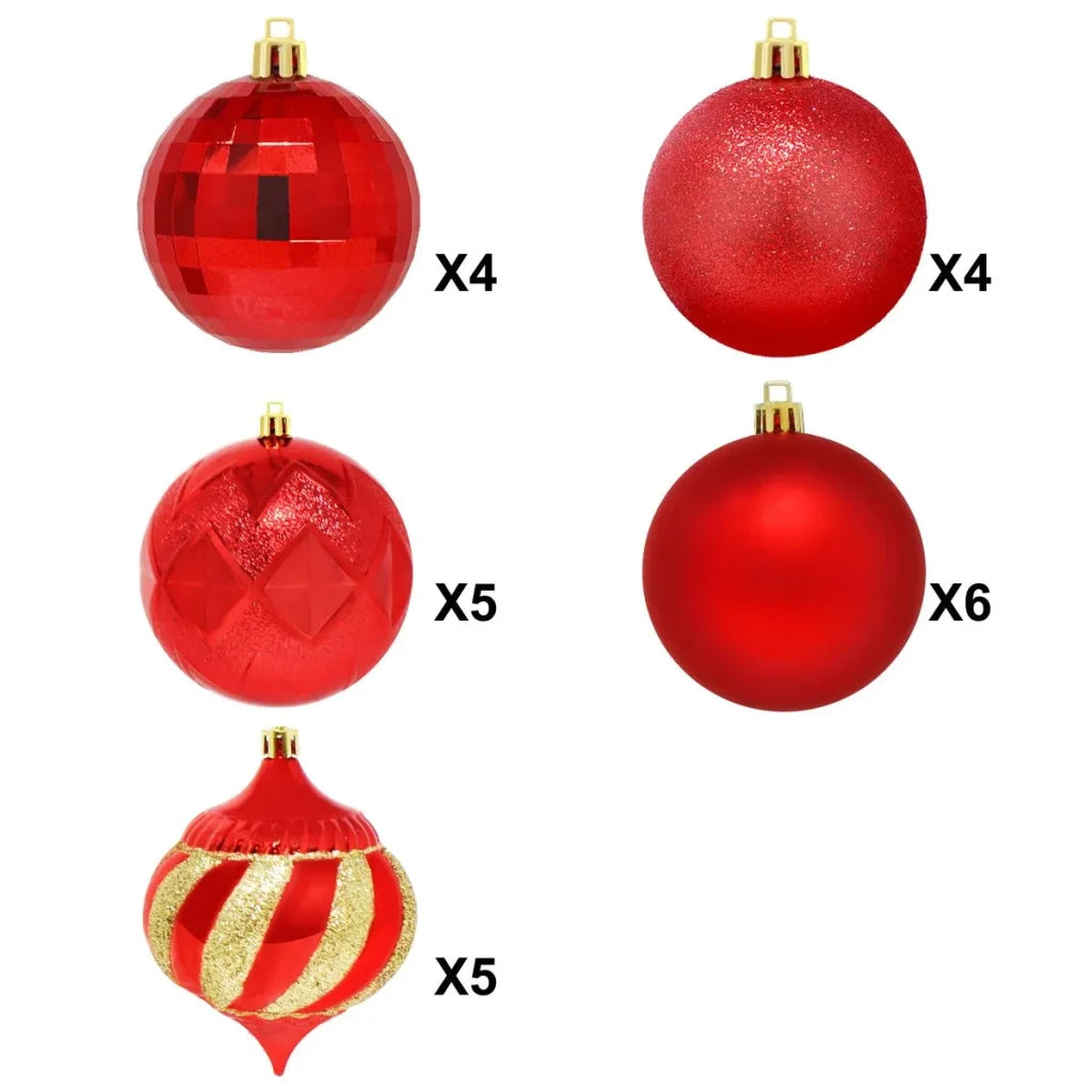 24pcs Red Christmas Ball Ornaments