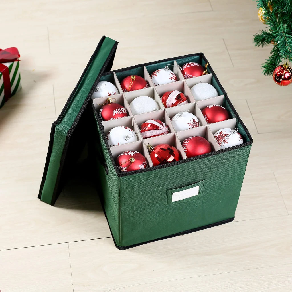 Green Christmas Ornament Storage Box