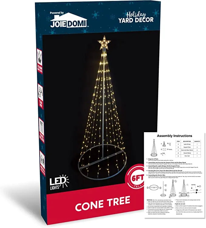 Animated LED Christmas Cone Tree Decoration 6ft