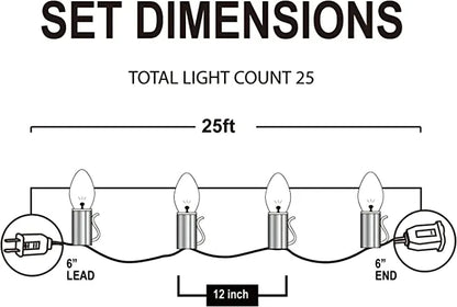 2×25 LED C7 Multicolor Led String Lights