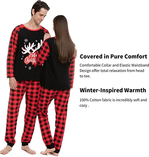 Black Moose Matching Family Pajamas Sets