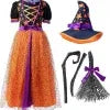 Girls Light-Up Orange Witch Costume