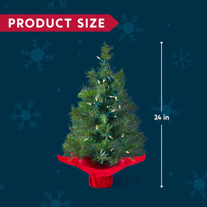 24″ Tabletop Mini Christmas Tree Pre lit