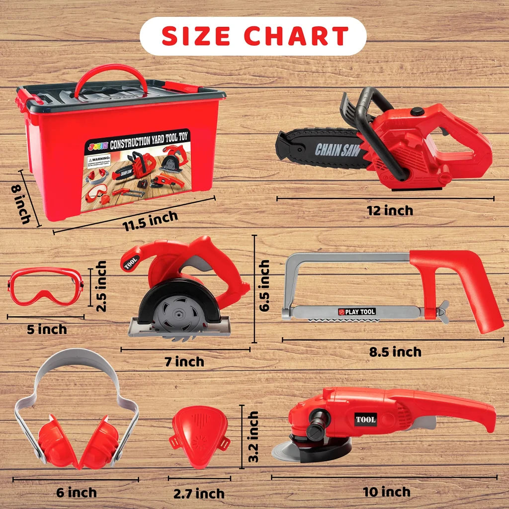 9pcs Kids Construction Worker Tool Set