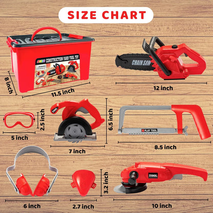 9pcs Kids Construction Worker Tool Set