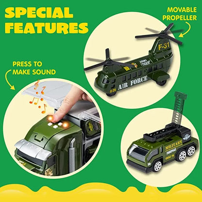 25pcs Green Military Big Truck Toys and Army Men Toys