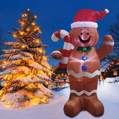 5ft LED Yard Decoration Inflatable Gingerbread Man