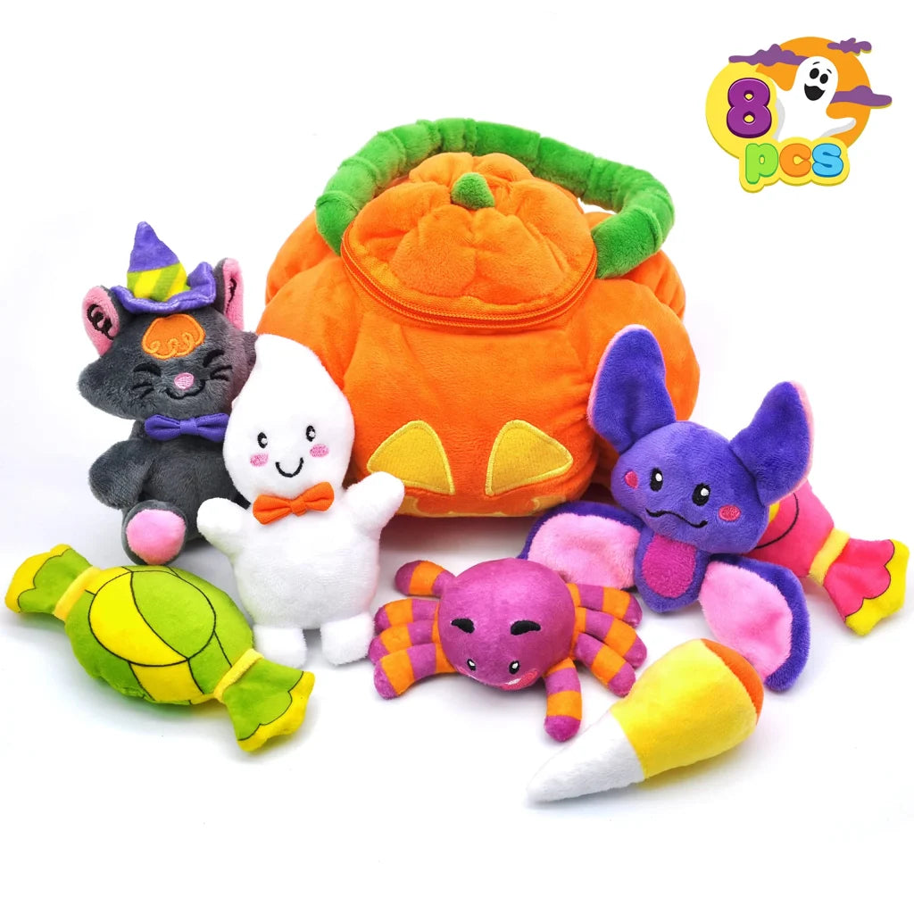 Pumpkin Baby Basket Plush Playset for Halloween