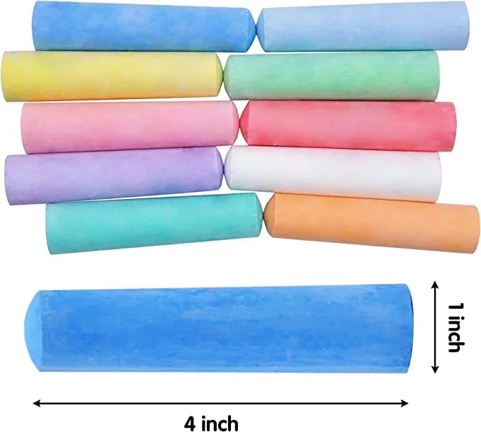 60pcs Sidewalk Chalk Set with 10 Colors