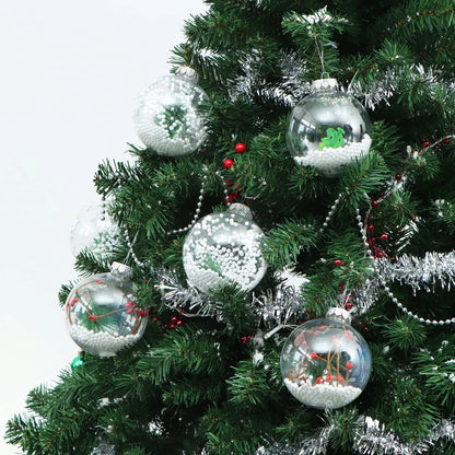 8pcs Snow Filling Clear Plastic Christmas Ornaments