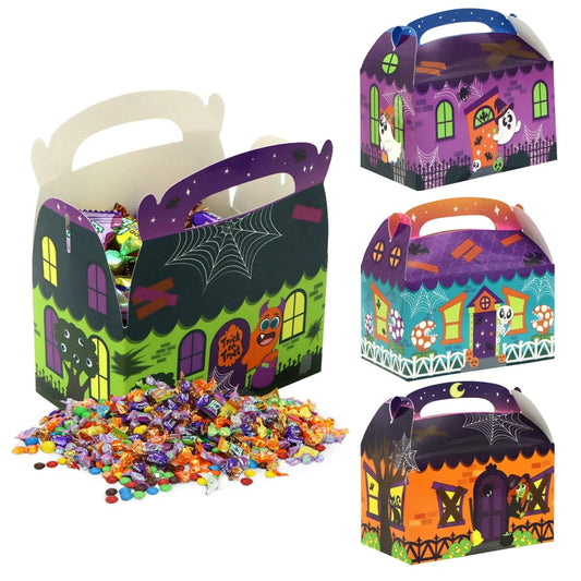 32pcs 3D Halloween House Cardboard Trick or Treat Box