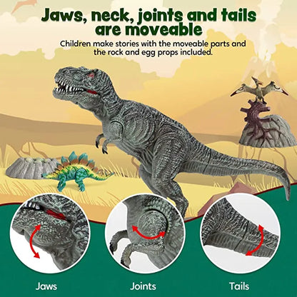 18pcs Realistic Dinosaur Figures 5in to 9in