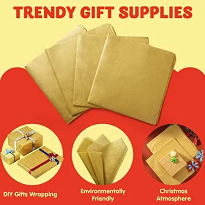 120pcs Christmas Gold Metallic Tissue Paper