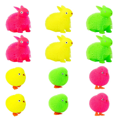 12Pcs Animal Rubber Toys Prefilled Easter Eggs 3in