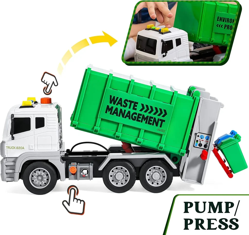 Jumbo Garbage Truck Toy with Lights & Sounds 12.5in